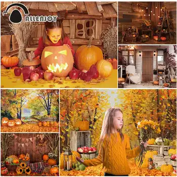 

Allenjoy Autumn Pumpkin Photography Background For Photo Studio Farm Warehouse Child Photographic backdrop Thanksgiving Banners