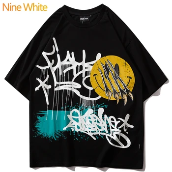 

2020 Summer Hip Hop T-shirt Street Wear Men's Text Graffiti T-shirt Cotton Fashion Harajuku T-shirt Short Sleeve Top