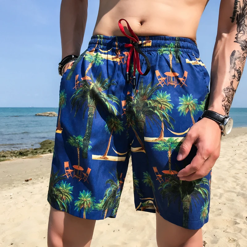 Zomer Man Vrije Tijd Bloem шорты Zandstrand Broek zelfontpluiing Fivepence Broek Heren шорты Korte Masculino