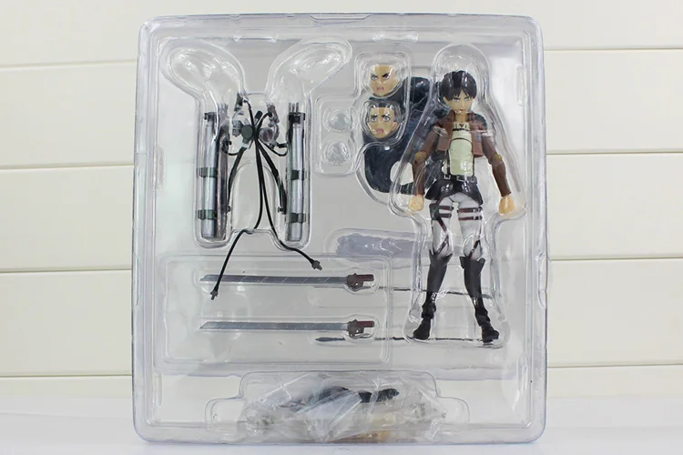 Аниме атака на фигурка Титан Eren Jaeger Колоссальный Титан яйцо Микаса Акерман Levi Rivaille Nendoroid ПВХ фигурка модель игрушки - Цвет: J-opp bag-14cm