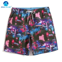 Мужской купальный костюм, городской светильник, пляжные шорты с мультяшным принтом, быстросохнущие спортивные шорты для серфинга