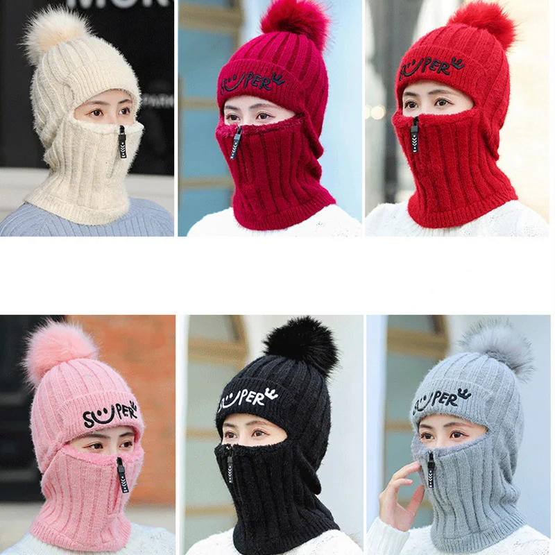 Осенне-зимняя женская шапка Gorros Mujer Invierno вязанная плюс бархатная теплая защита ушей ветрозащитные шляпы шапочка для женщин Hiver