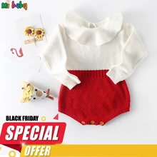 Осенние детские вязаные комбинезоны; свитер для маленьких девочек; вязаные комбинезоны с длинными рукавами для маленьких девочек; хлопковая одежда принцессы; комбинезон для маленьких девочек