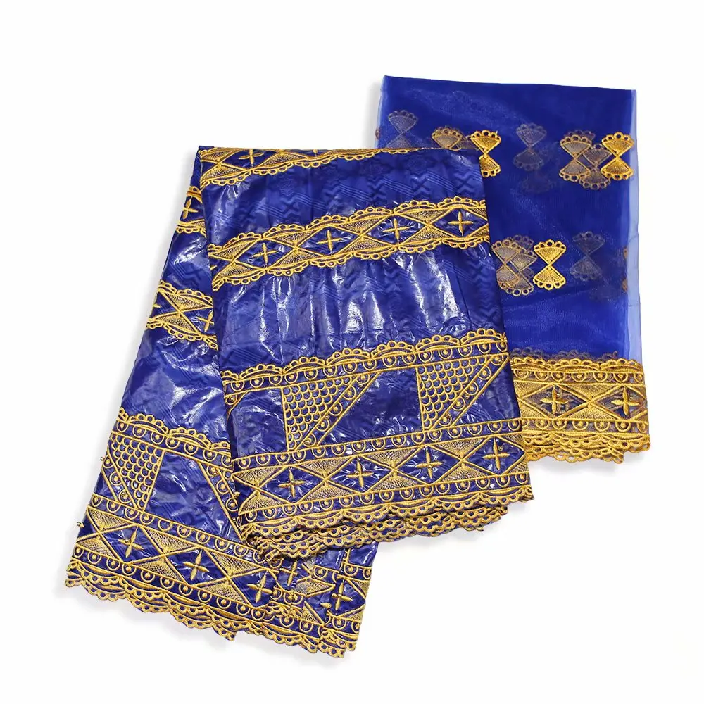 Новинка! Нигерия Базен brode getzner бассейна riche с бисером синий Базен riche brode bazin brode ароматный Базен стиль 5+ 2 ярдов