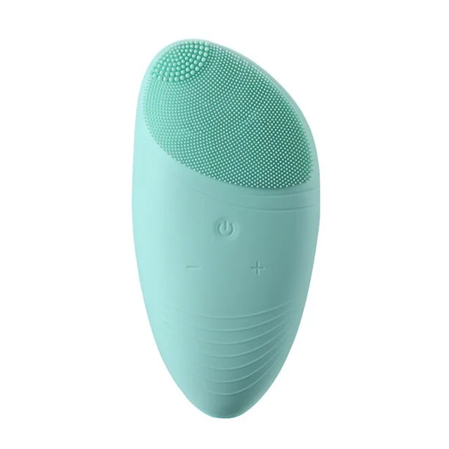 light green Электрический силиконовый Очищающая щетка для лица звуковая вибрация массаж USB перезаряжаемая умная ультразвуковая поверхность очиститель косметический инструмент - Цвет: light green