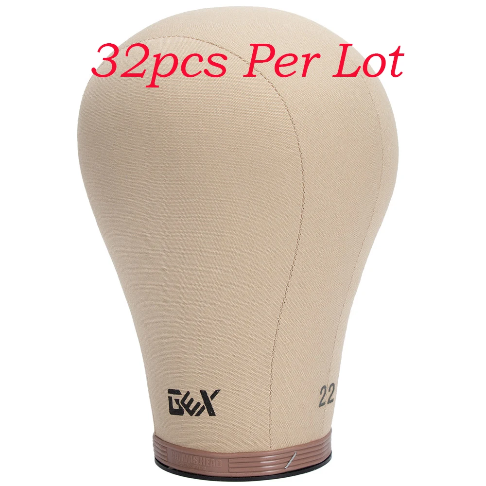 US $744.99 Free Shipping 32pcs Per Lot 22 Canvas Block Head hair extensionweftwig display style styling manequin manikin head cork