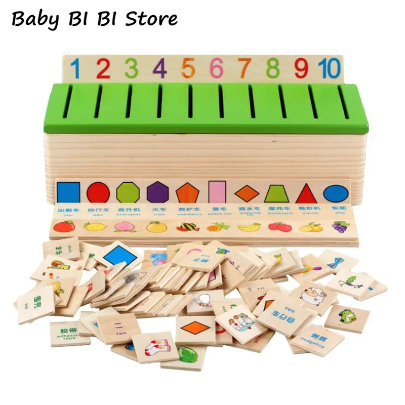 Математическая форма фрукты игрушка для классификации деревянный ящик познавательный, на поиск соответствия Дети раннего образования