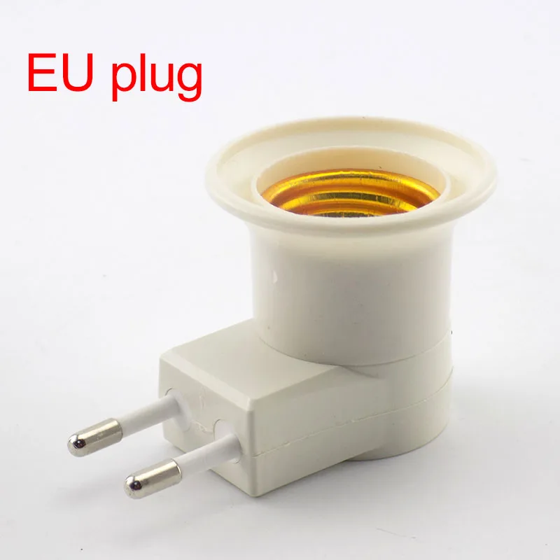 EU plug EU, US, AU plug E27 Светодиодный светильник с держателем питания, конвертер для Светодиодный светильник, лампочка, адаптер, розетка, Питание переменного тока, 110 В, 220 В, штепсельная вилка европейского стандарта - Цвет: EU plug