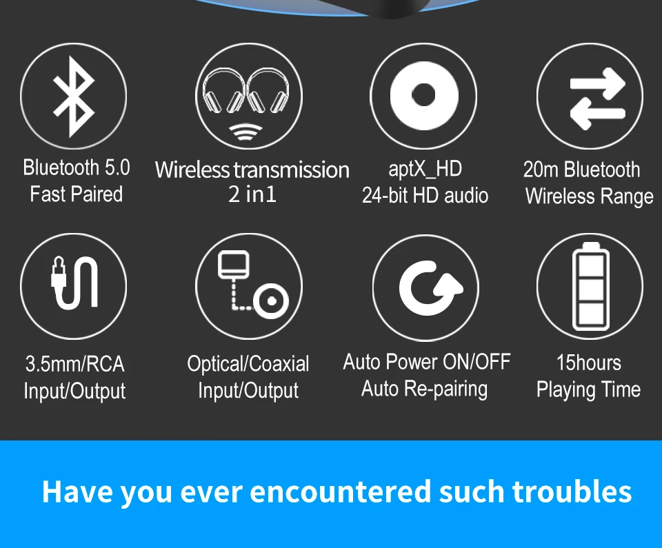 MR265 Bluetooth 5 0 HD аудио приемник передатчик aptX LL /HD 2 в 1 адаптер для ТВ/колонки/PC