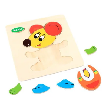 

Puzzle Plot Wood Animal Educational Toys Early Learning for Children Kids Kindergarten M09