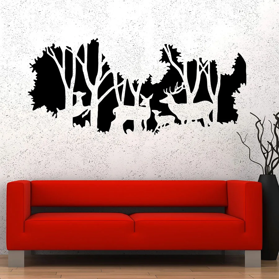Deer Family Wall Decal Nature Forest Animals Hunting Vinyl Window