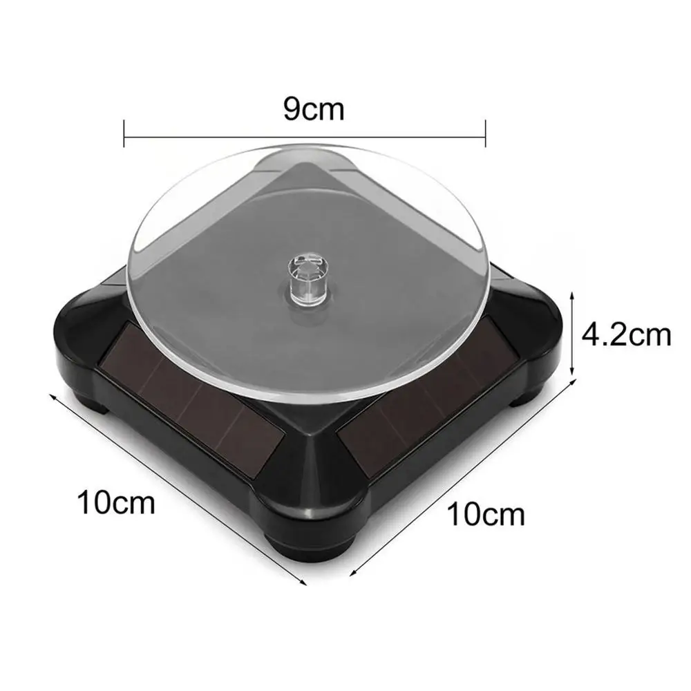 Solar Showcase 360 Turntable Rotating Jewelry Watch Ring Phone Stand Display Organizer Holder Black White
