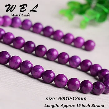 

WarBLade New Natural Stone Purple Sugilite Beads 6mm 8mm 10mm 12mm Round Loose Beads For DIY Necklace Bracelet Jewelry Making