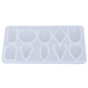 

10 Designs Transparent Silicone Mold Necklace Pendant Resin Molds Jewelry Making DIY Hand Craft Resin Mould For Jewelry