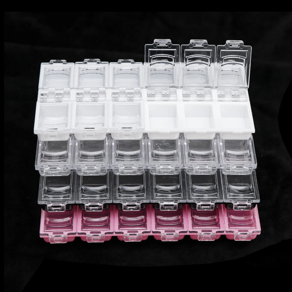 Transparent nail art empty storage case box rhinestones gems DIY jewelry accessories plastic organizer box manicure tool 1Pcs