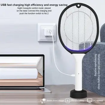 

USB Electronic Mosquito Swatter Multifunctional Pest Remover Tool 2in1 6.11