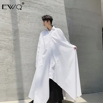

EWQ / 2020 New Fashion Spring Long Fund Waist Tether Solid Shirt Men Japanese Version Lapel Loose Casual Long Sleeve Tide 9A103