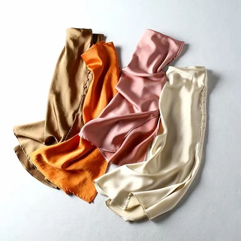 

Elegant Satin Split Single Breasted Women Midi Skirt Slim Solid Female Long Skirts 2020 Autumn Fashion Vintage Ladies Bottoms