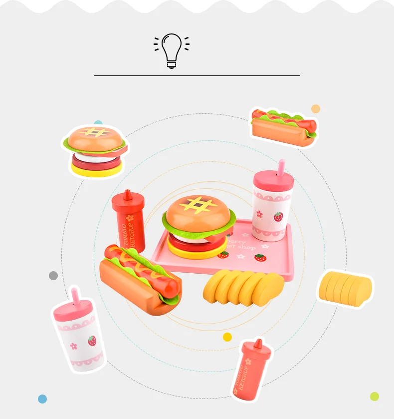 ToyWoo игрушка шоколад Prendplay деревянная детская игра кухня моделирование бургер чижон игрушка