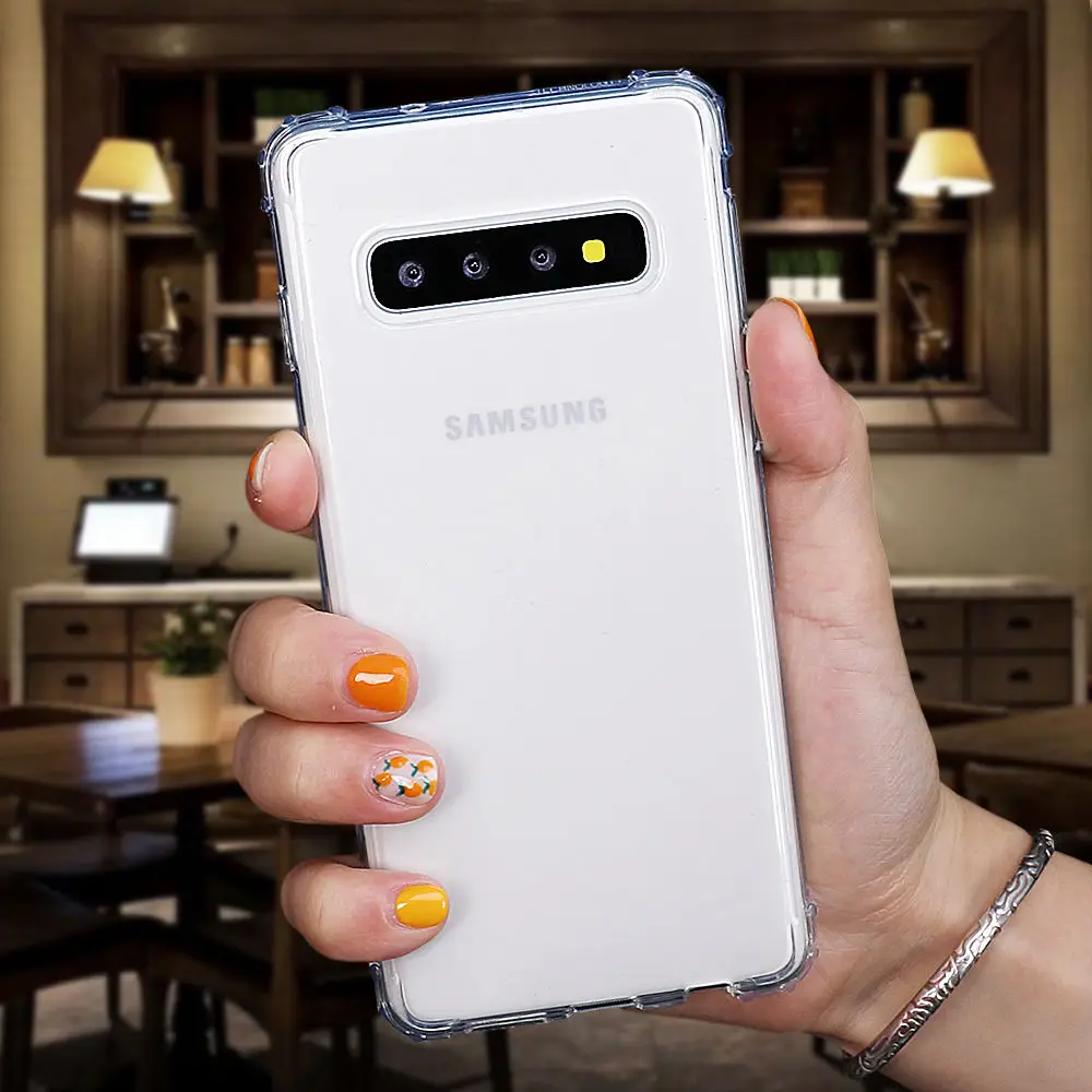 Противоударный бампер прозрачный мягкий чехол для телефона samsung Galaxy A30 20 50 70 S10 S10 Plus Note 10 9 Прозрачная защитная задняя крышка