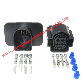 

5 Sets 4 Pin Auto Car Light Lamp Socket Automotive Female Male Connector For Audi 1H0973734 1H0 973 734