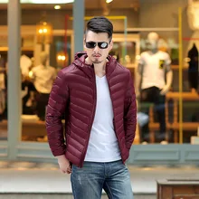 Пуховик, мужская брендовая одежда, зимний ультра светильник, повседневные парки, пальто со стоячим воротником, Мужская теплая Модная белая куртка на утином пуху для мужчин