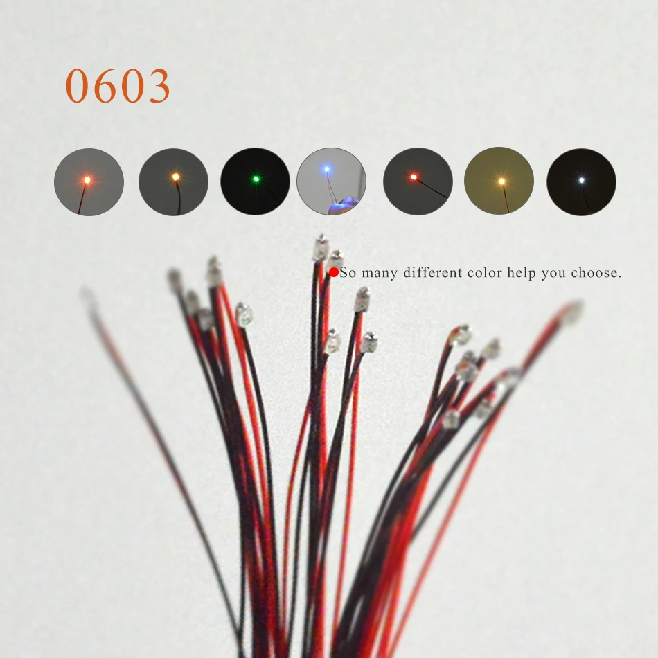 10pcs Wired SMD 0603 3V/12V Led Lamp Models Pre-soldered Micro Litz For Train Railway Landscape Lighting 3