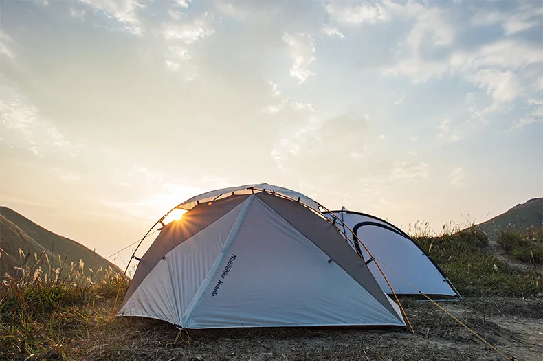Naturehike 2 человек открытый тент с бесплатным ковриком Сверхлегкий двухслойный Водонепроницаемый X Крест структура для пешего туризма кемпинга