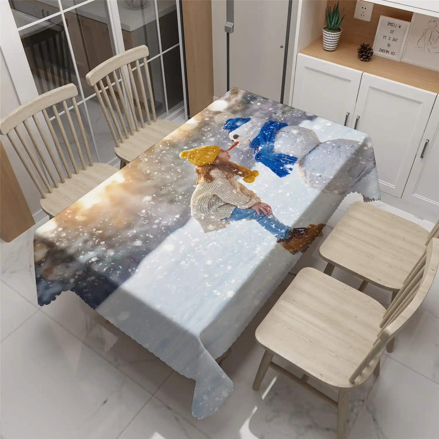 ダイニングテーブルの装飾テーブルクロスキノコ野菜とフルーツ柄厚み洗える生地3d用ラウンドテーブルクロスクリスマス テーブルクロス Aliexpress