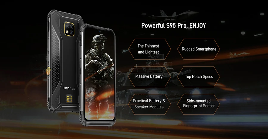 Doogee S95 Pro 6," IP68/IP69K Смартфон Android 9,0 Helio P90 Восьмиядерный 48мп Тройная камера 8 Гб 128 ГБ прочный мобильный телефон
