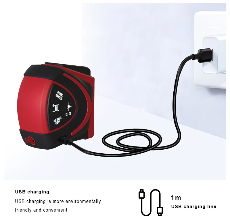 TYRRY USB зарядка лазерный дальномер 40 м 60 м дальномер цифровая лазерная рулетка дальномер trena лазерная рулетка