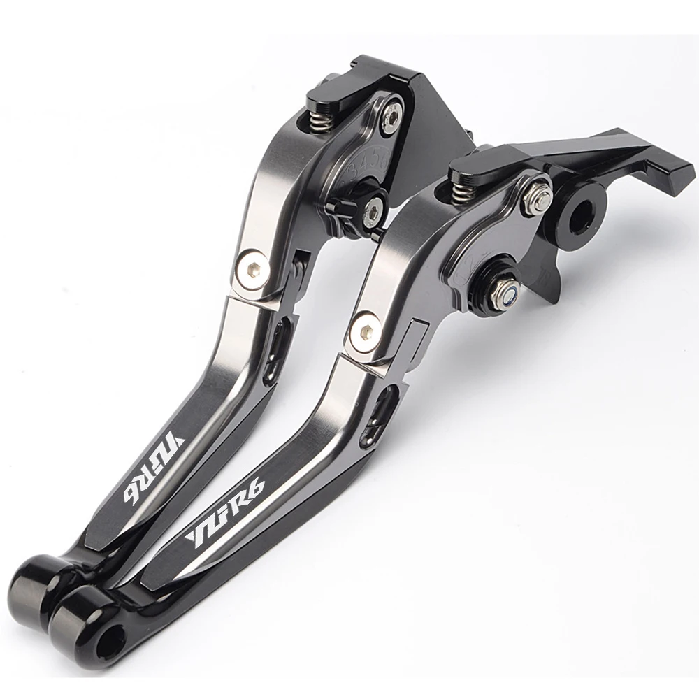 Для YAMAHA YZFR6 YZF R6 YZF-R6 2005 2006- 2013 2012 2011 Регулируемая Ручка Рычаги стояночного тормоза рычаг сцепления - Цвет: gray