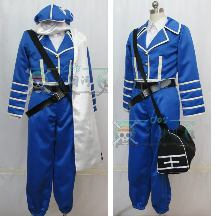 

Anime Letter Bee Goos Suede Cosplay Costumes Blue Combat Uniform Suit Full Set Adult Unisex Role Playing Clothing Custom Make