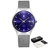 WWOOR-reloj informal ultrafino de lujo para hombre, pulsera de cuarzo de acero inoxidable, resistente al agua, con fecha automática, azul, 2022 ► Foto 2/6