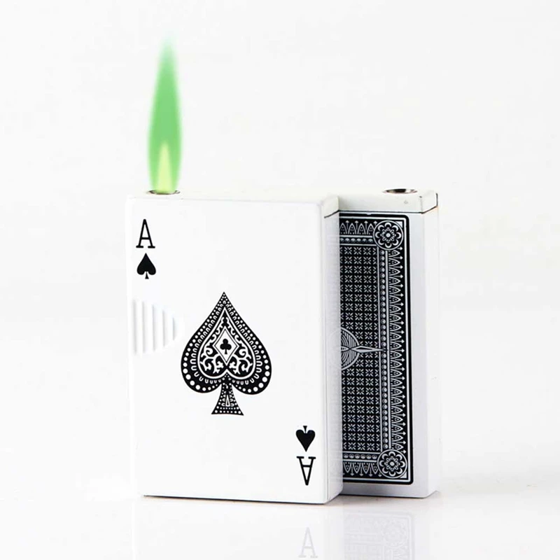 Креативная личность проверка денег покер зажигалка с контрольными огнями надувные металлические ветрозащитные зажигалки