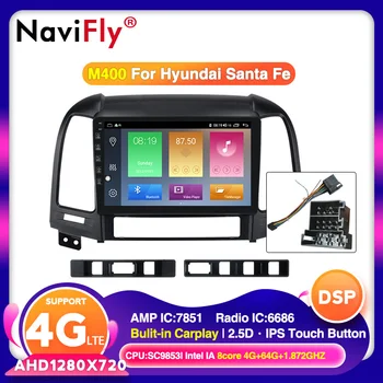 

NaviFly 2.5D IPS screen Car Radio Multimedia android 10.0 Video Player Navigation GPS For Hyundai Santa Fe 2 2006-2012 DSP 4G