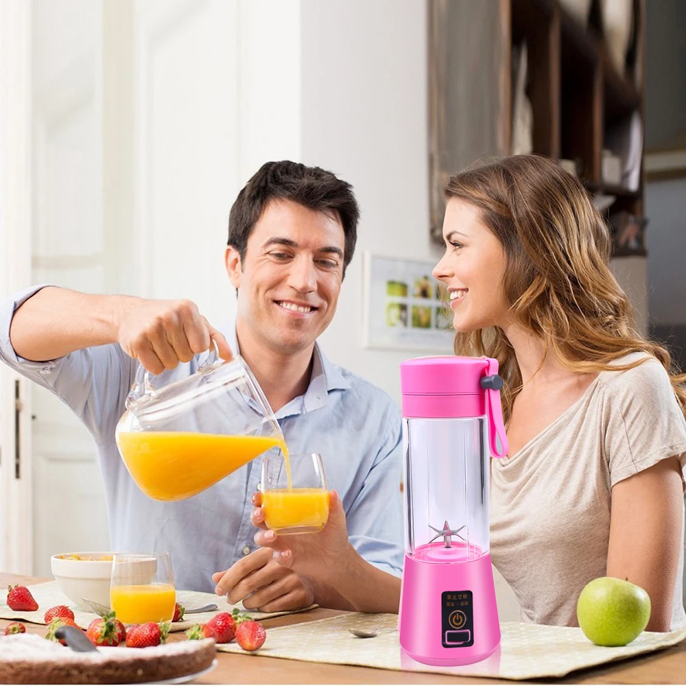 

Portable Juicer Electric USB Rechargeable Smoothie Blender Machine 6 Blade Mixer Cup and Healthy Portable Manual Citrus Juicer