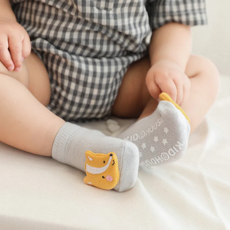 Soft Cotton Baby Girls Socks Newborn Cartoon Animal Baby Ankle Socks Infant Baby Boy Socks Anti Slip Floor Sock Casual Style