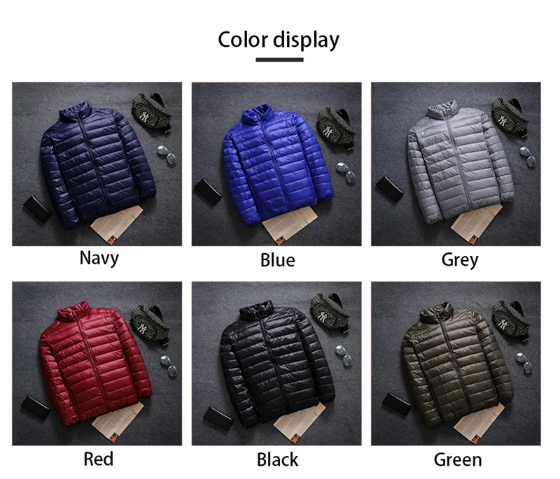 Men Autumn winter Ultra Lightweight Packable Down Jacket Waterproof Windproof Down Coat Large Size Men Jackets