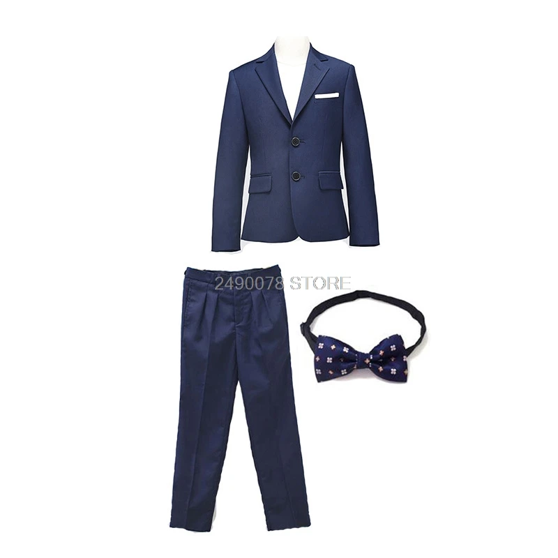 jacket pants tie Костюм для мальчиков на свадьбу, детский Блейзер, торжественный костюм для выпускного вечера для мальчиков, комплект одежды для выступлений на фортепиано, Классический Детский костюм - Цвет: jacket pants tie