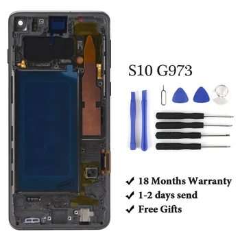 شراءOEM LCD ل S10 G973F G973 شاشة تعمل باللمس الجمعية لا حرق في الظل ل S10 G973F G973 محول الأرقام