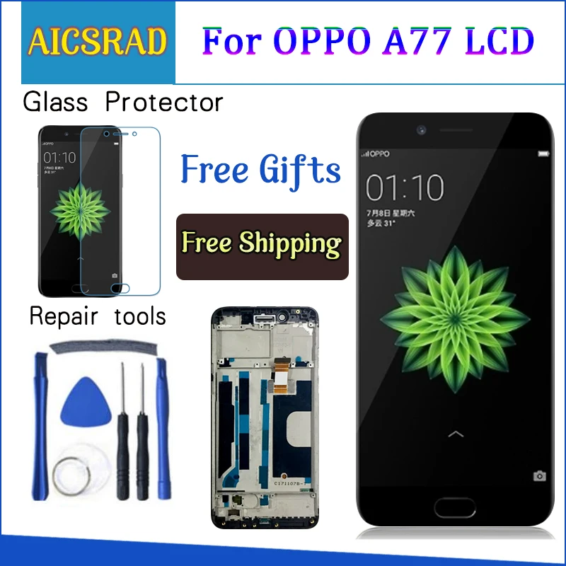 

5.5 inch For OPPO A77 A77T / F1s 2017 SD625 LCD DIsplay with Touch Screen Digitizer Assembly with free 3M Sticker + tools