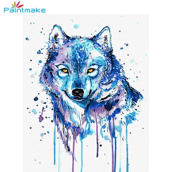 

Paintmake DIY Paint By Numbers No Frame For Kids Adult Digital Oil Painting On Canvas Color Wolf Home Art Decoration paintings