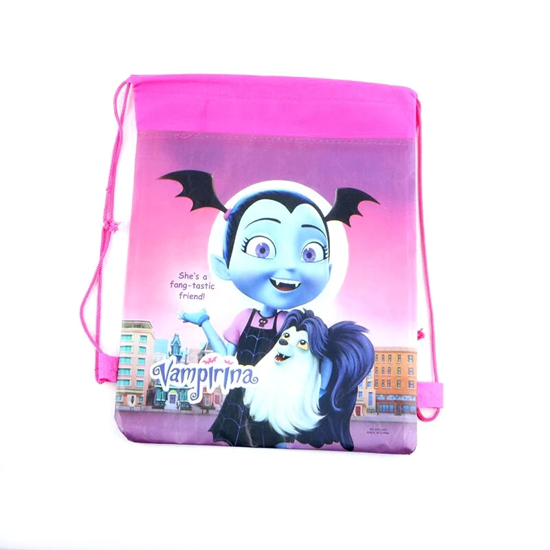 1pcs Non-woven Drawstring Bags The Avengers Spiderman Iron Man Super Hero Theme Gift Bag Kids Baby Birthday Party Gifts - Color: Vampirina Style 1