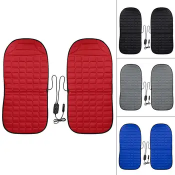 

2Pcs In 1 Fast Heated & Adjustable Black/Grey/Blue/Red Car Electric Heated Seat Car Styling Winter Pad Cushions Auto Covers