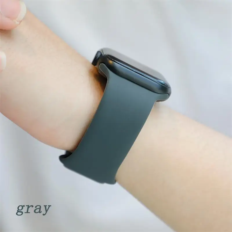 Ремешок для apple watch 5 4 ремешок 44 мм iwatch ремешок 42 мм correa 38 мм 40 мм спортивный силиконовый браслет ремешок для часов 4 3 2 - Цвет ремешка: Gray