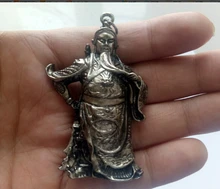 Collezione, scultura in argento Guan Yu statua Bodhisattva Pendente Collana libera di merci