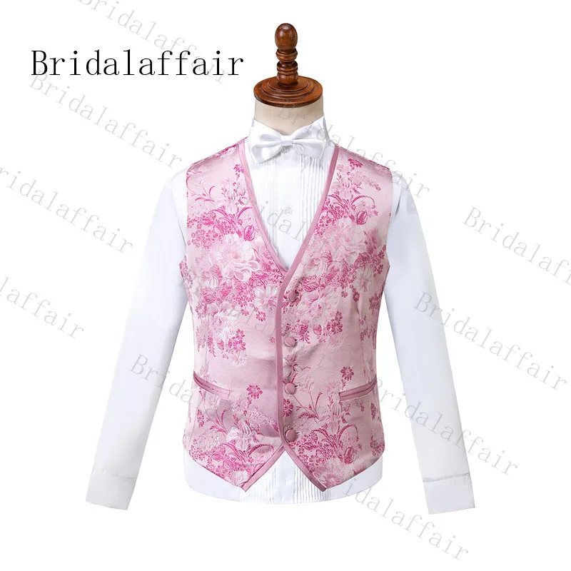 Bridalaffair разработан розовый цветок пиона жаккардовый костюм мужские свадебные вечерние смокинги для выпускного вечера костюмы с лацканами модная одежда певицы