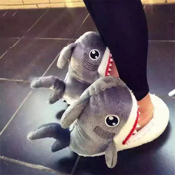 

Shark slippers boys funny winter shoes unisex couple slippers designer cartoon men indoor home slippers
