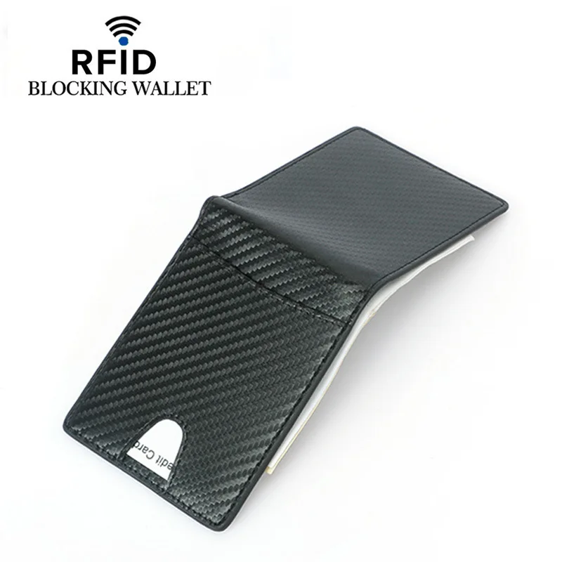 Мужской тонкий двойной кошелек RFID Блокировка минималистичный передний карман кошельки для мужчин из натуральной кожи